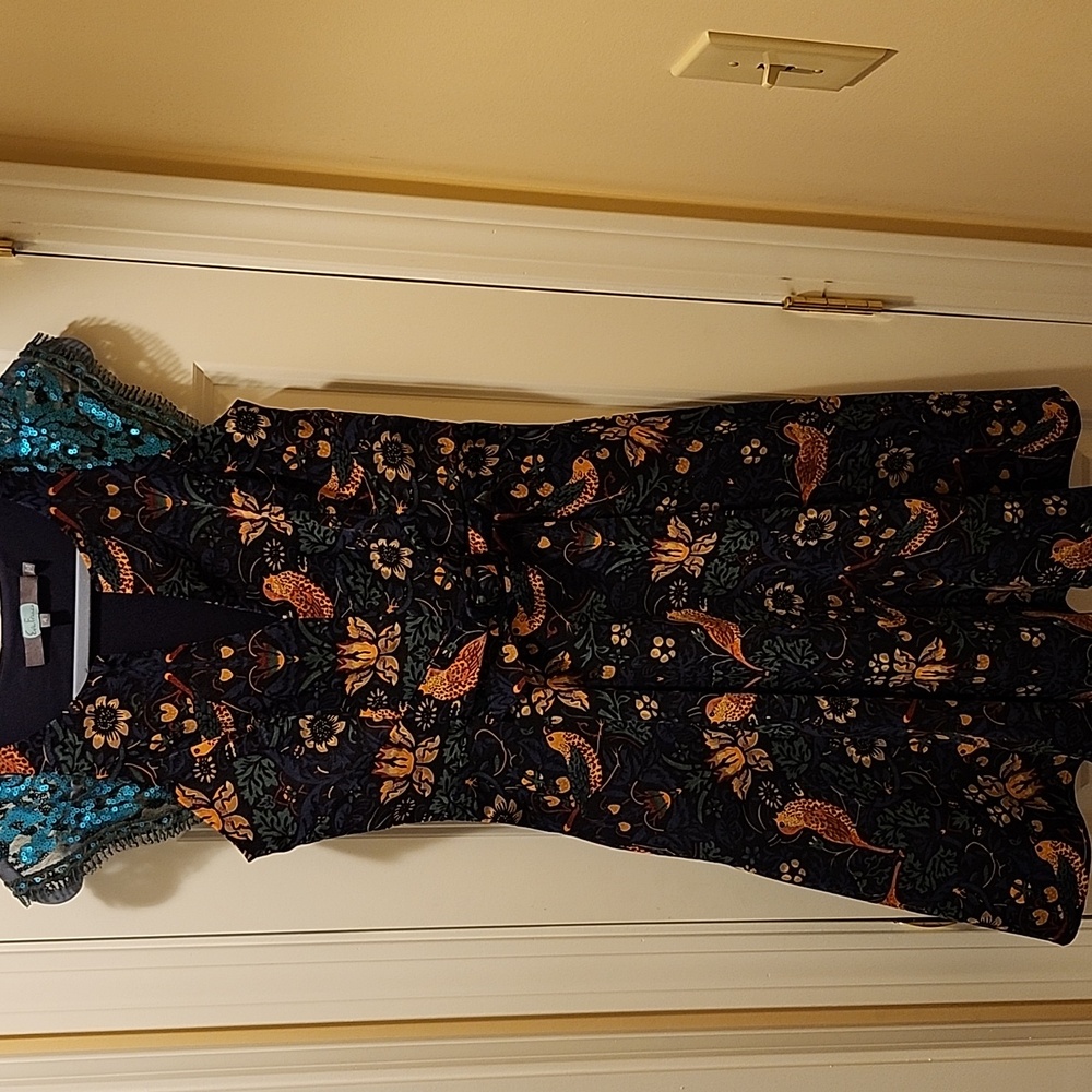 NWOT ANTHROPOLOGIE EVA FRANCO LARKSONG BIRD CORDUROY DRESS SZ 4 - Picture 6 of 11